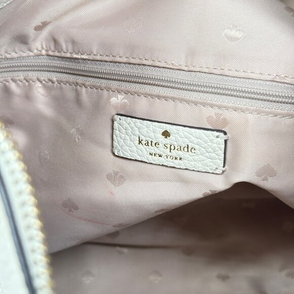 Kate Spade Kat Shoulder Bag Off White Pebbled Leather Slouchy Hobo - Picture 14 of 14